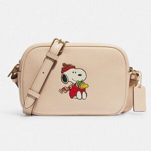 New Coach CF249 Coach X Peanuts Mini Jamie Camera Bag With Snoopy Cuddle Motif